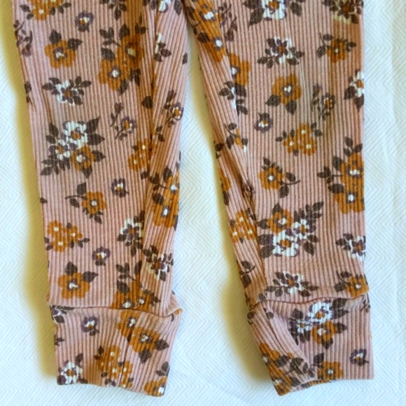 nicole miller new york ribbed boho floral leggings 12 months baby girl - Picture 3 of 5